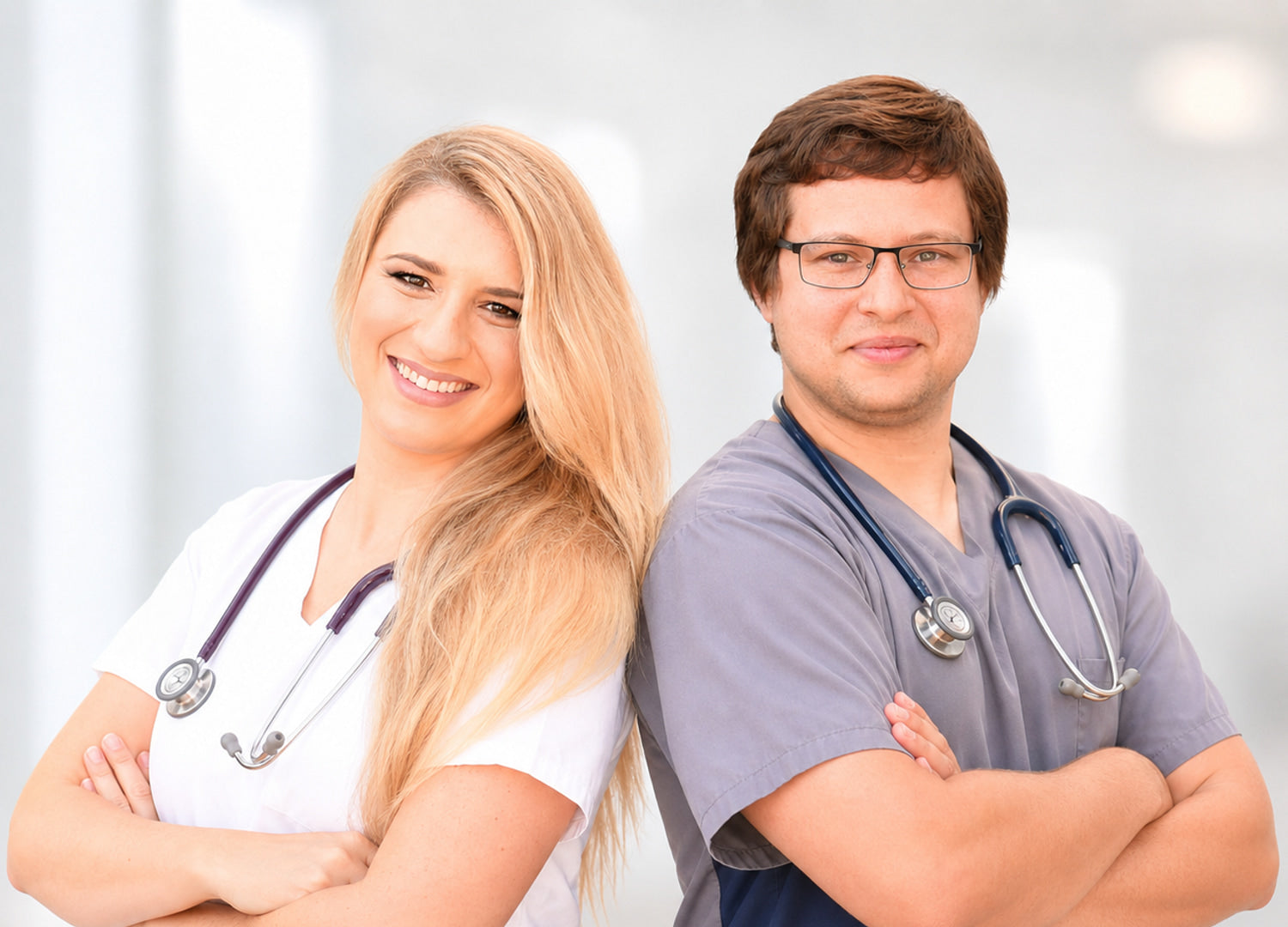 NanoPurity Labs founders, registered nurses in clinical scrubs